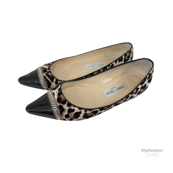 Jimmy Choo Point Toe Pony Hair Ballet Flats Sz 37 - Picture 4 of 12